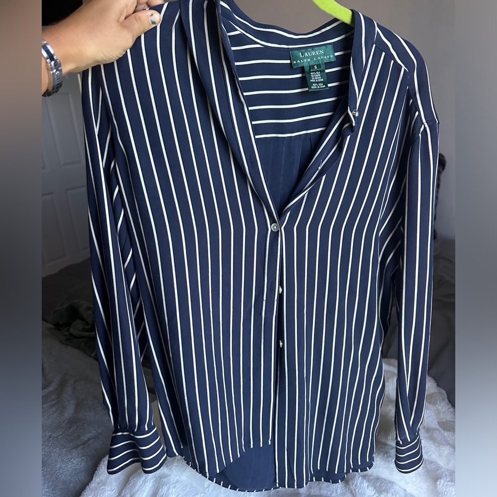 Ralph Lauren 100% Silk Button Down Dress Shirt